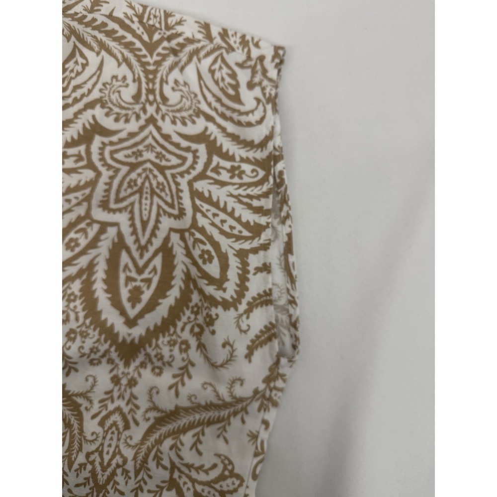 NWT LOFT Linen Blend Empire Waist Button Front Paisley Beige Dress Size 18 - Picture 5 of 7